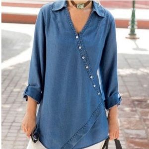 Soft Surroundings Asymmetrical Tencel Tunic Wrap